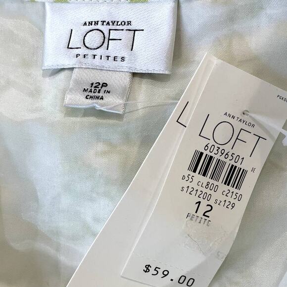 Ann Taylor LOFT Size 12P Skirt NEW Petite Linen Floral Cottagecore Flounce Hem - Picture 6 of 16